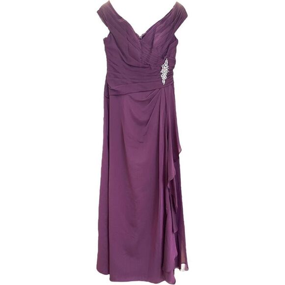 Jade By Jasmine Women's Plum / Purple Chiffon MOB Formal Gown - Size 8 - NWT 🌟 - Picture 4 of 16